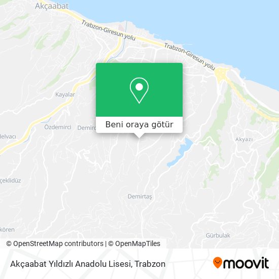 Akçaabat Yıldızlı Anadolu Lisesi harita