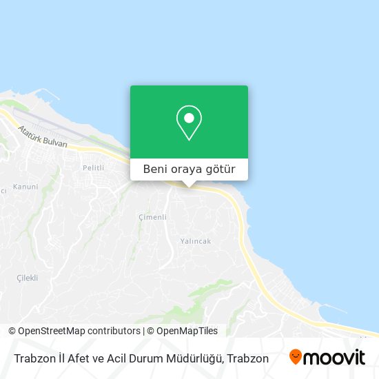Trabzon İl Afet ve Acil Durum Müdürlüğü harita
