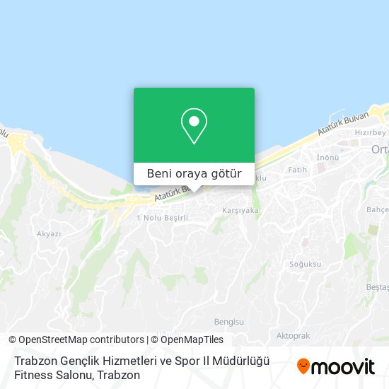 Trabzon Gençlik Hizmetleri ve Spor Il Müdürlüğü Fitness Salonu harita