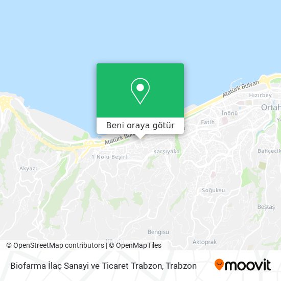 Biofarma İlaç Sanayi ve Ticaret Trabzon harita