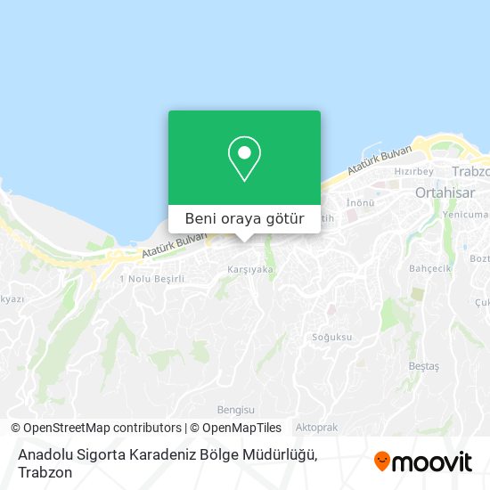 Anadolu Sigorta Karadeniz Bölge Müdürlüğü harita