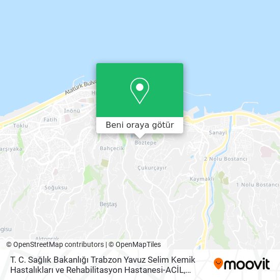T. C. Sağlık Bakanlığı Trabzon Yavuz Selim Kemik Hastalıkları ve Rehabilitasyon Hastanesi-ACİL harita