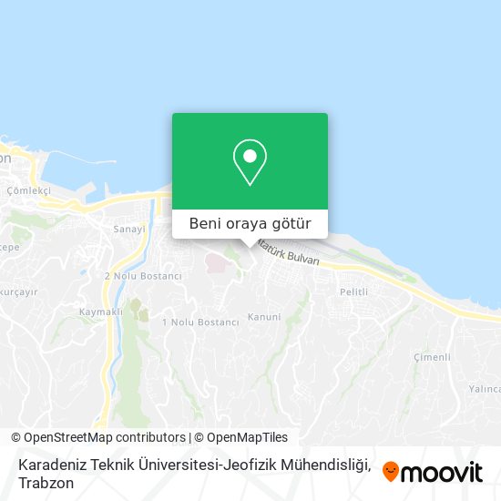 Karadeniz Teknik Üniversitesi-Jeofizik Mühendisliği harita