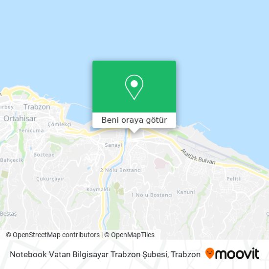 Notebook Vatan Bilgisayar Trabzon Şubesi harita
