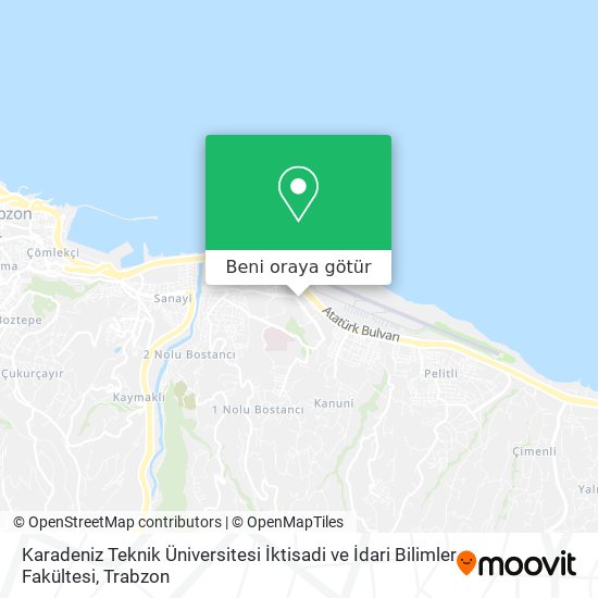 Karadeniz Teknik Üniversitesi İktisadi ve İdari Bilimler Fakültesi harita