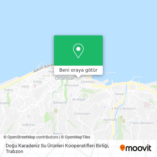 Doğu Karadeniz Su Ürünleri Kooperatifleri Birliği harita