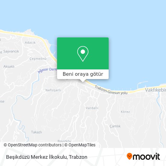 Beşikdüzü Merkez İlkokulu harita