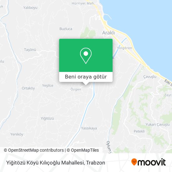 Yiğitözü Köyü Kılıçoğlu Mahallesi harita