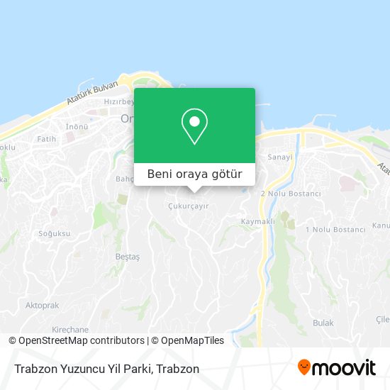 Trabzon Yuzuncu Yil Parki harita