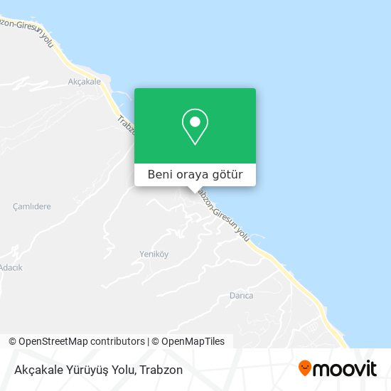 Akçakale Yürüyüş Yolu harita