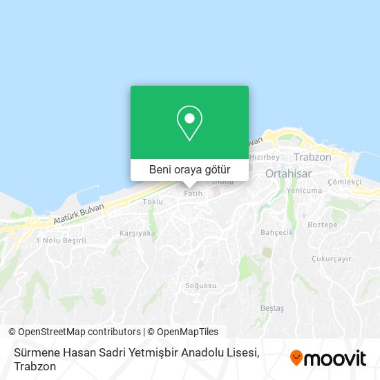 Sürmene Hasan Sadri Yetmişbir Anadolu Lisesi harita