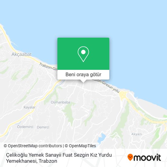 Çelikoğlu Yemek Sanayii Fuat Sezgin Kız Yurdu Yemekhanesi harita