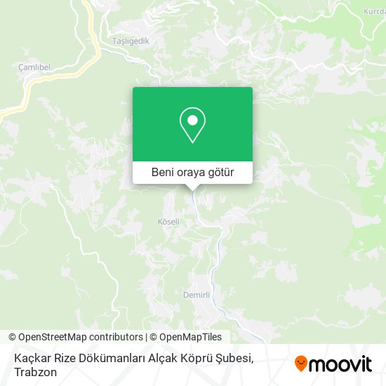 Kaçkar Rize Dökümanları Alçak Köprü Şubesi harita