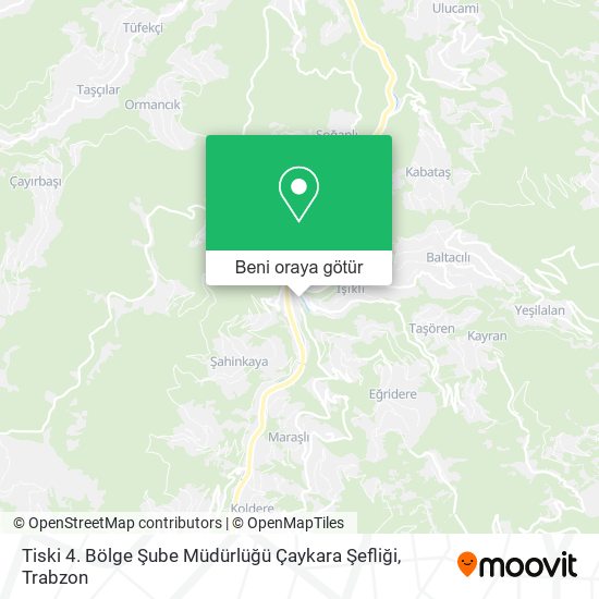 Tiski 4. Bölge Şube Müdürlüğü Çaykara Şefliği harita