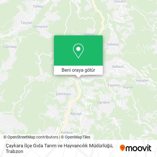 Çaykara İlçe Gıda Tarım ve Hayvancılık Müdürlüğü harita
