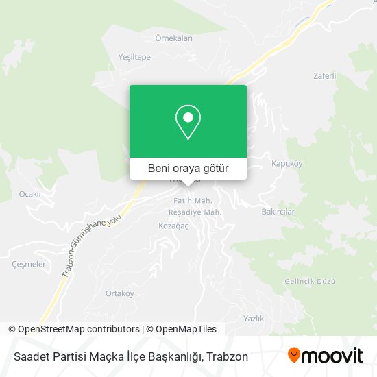 Saadet Partisi Maçka İlçe Başkanlığı harita
