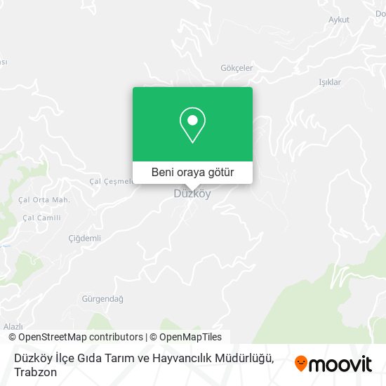 Düzköy İlçe Gıda Tarım ve Hayvancılık Müdürlüğü harita