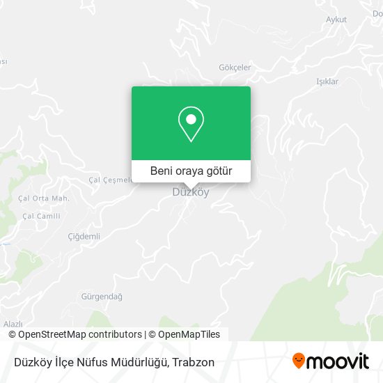 Düzköy İlçe Nüfus Müdürlüğü harita