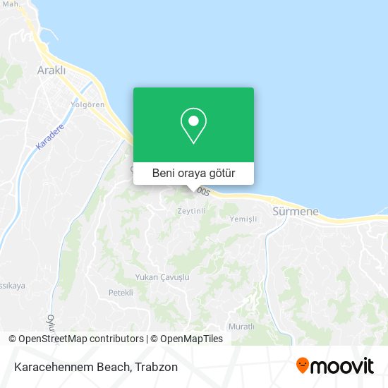 Karacehennem Beach harita