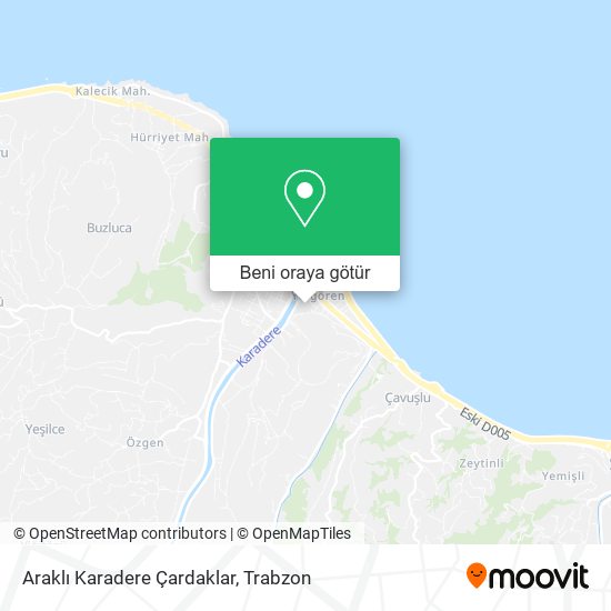 Araklı Karadere Çardaklar harita