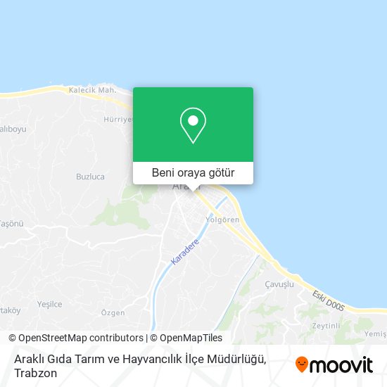Araklı Gıda Tarım ve Hayvancılık İlçe Müdürlüğü harita