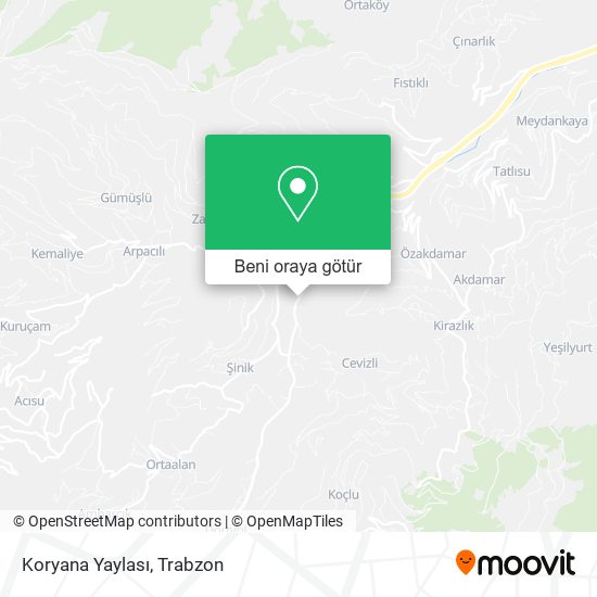 Koryana Yaylası harita