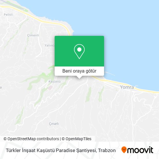 Türkler İnşaat Kaşüstü Paradise Şantiyesi harita