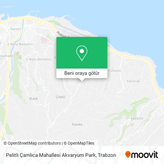 Pelitli Çamlıca Mahallesi Akvaryum Park harita