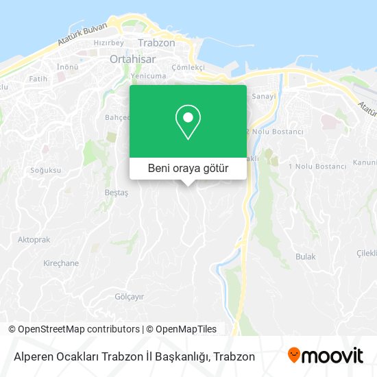 Alperen Ocakları Trabzon İl Başkanlığı harita