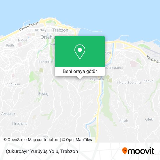 Çukurçayır Yürüyüş Yolu harita