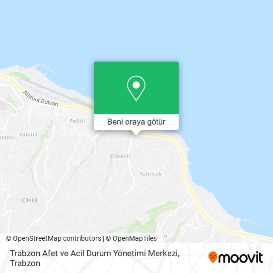 Trabzon Afet ve Acil Durum Yönetimi Merkezi harita