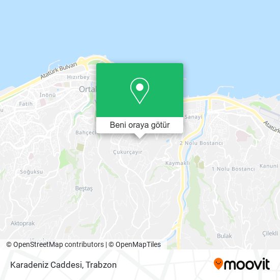 Karadeniz Caddesi harita