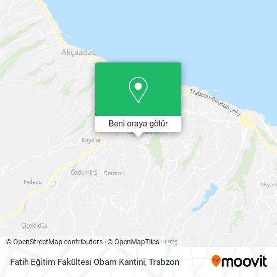 Fatih Eğitim Fakültesi Obam Kantini harita