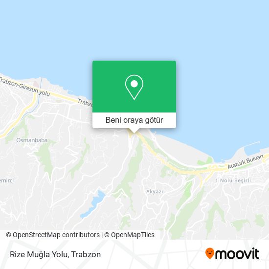 Rize Muğla Yolu harita