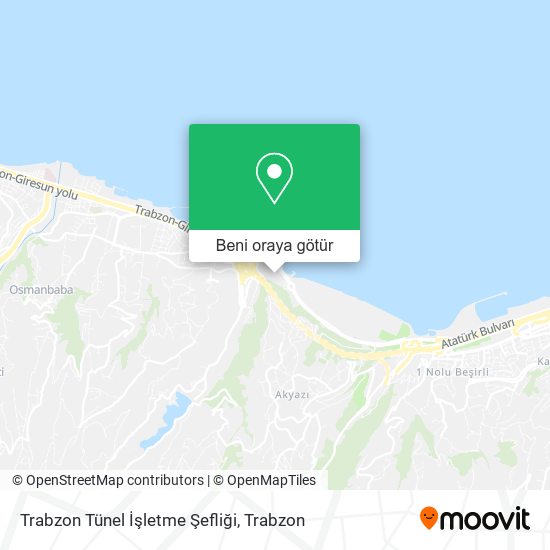Trabzon Tünel İşletme Şefliği harita