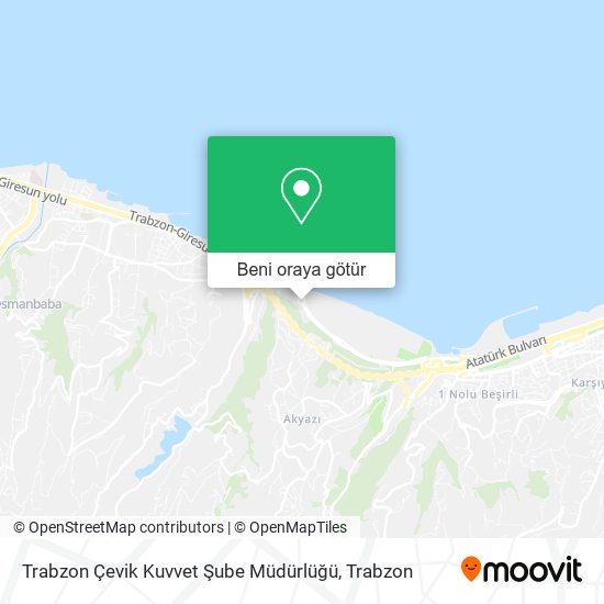 Trabzon Çevik Kuvvet Şube Müdürlüğü harita