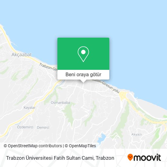 Trabzon Üniversitesi Fatih Sultan Cami harita