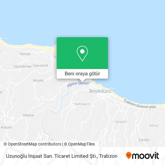 Uzunoğlu İnşaat San. Ticaret Limited Şti. harita