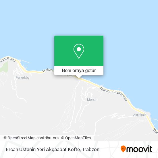 Ercan Ustanin Yeri Akçaabat Köfte harita