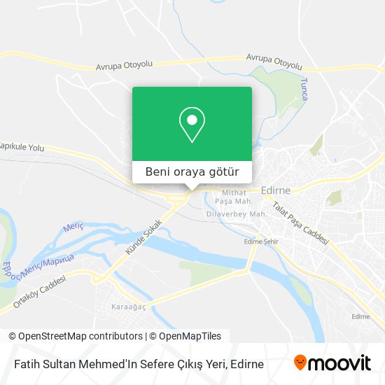 Fatih Sultan Mehmed'In Sefere Çıkış Yeri harita