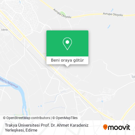 Trakya Üniversitesi Prof. Dr. Ahmet Karadeniz Yerleşkesi harita