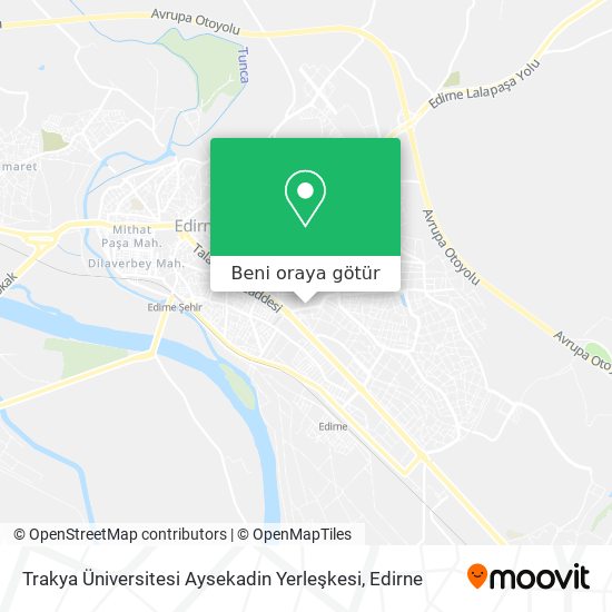 Trakya Üniversitesi Aysekadin Yerleşkesi harita