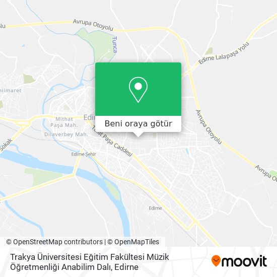 Trakya Üniversitesi Eğitim Fakültesi Müzik Öğretmenliği Anabilim Dalı harita