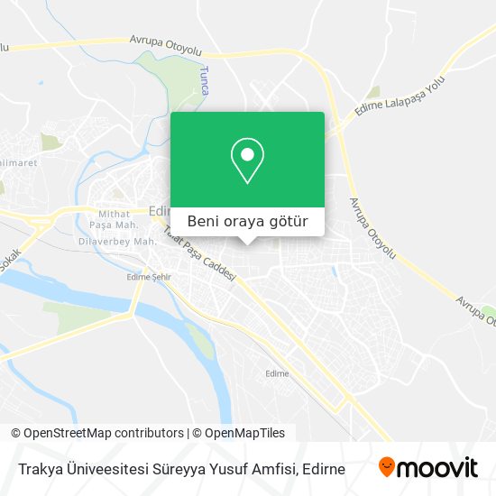 Trakya Üniveesitesi Süreyya Yusuf Amfisi harita