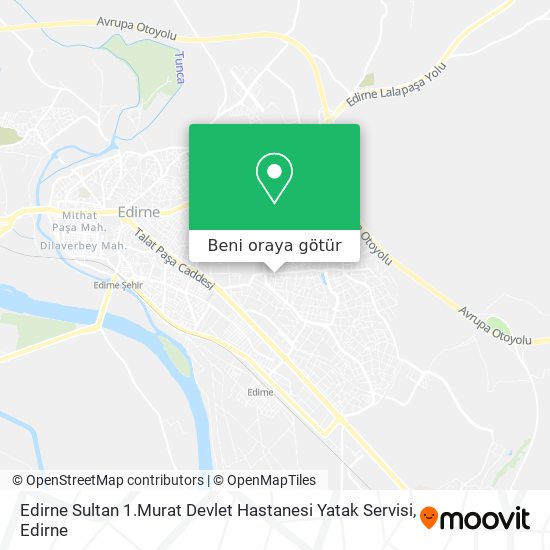 Edirne Sultan 1.Murat Devlet Hastanesi Yatak Servisi harita
