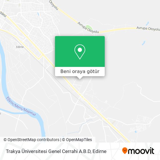 Trakya Üniversitesi Genel Cerrahi A.B.D harita