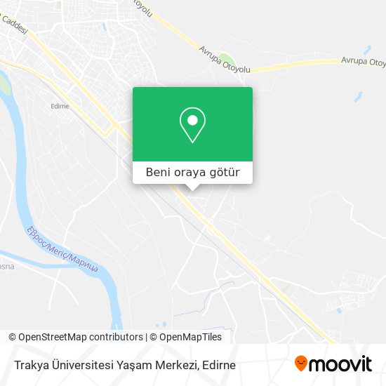 Trakya Üniversitesi Yaşam Merkezi harita