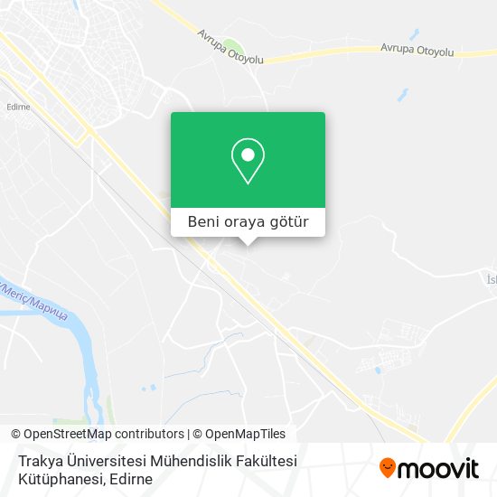 Trakya Üniversitesi Mühendislik Fakültesi Kütüphanesi harita