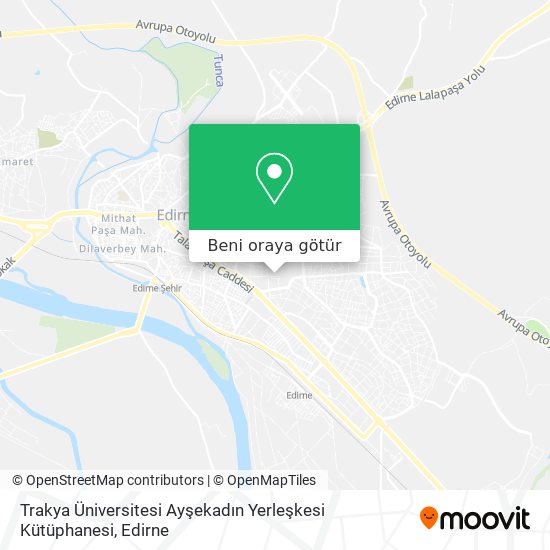 Trakya Üniversitesi Ayşekadın Yerleşkesi Kütüphanesi harita