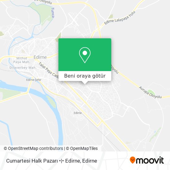 Cumartesi Halk Pazarı •|• Edirne harita